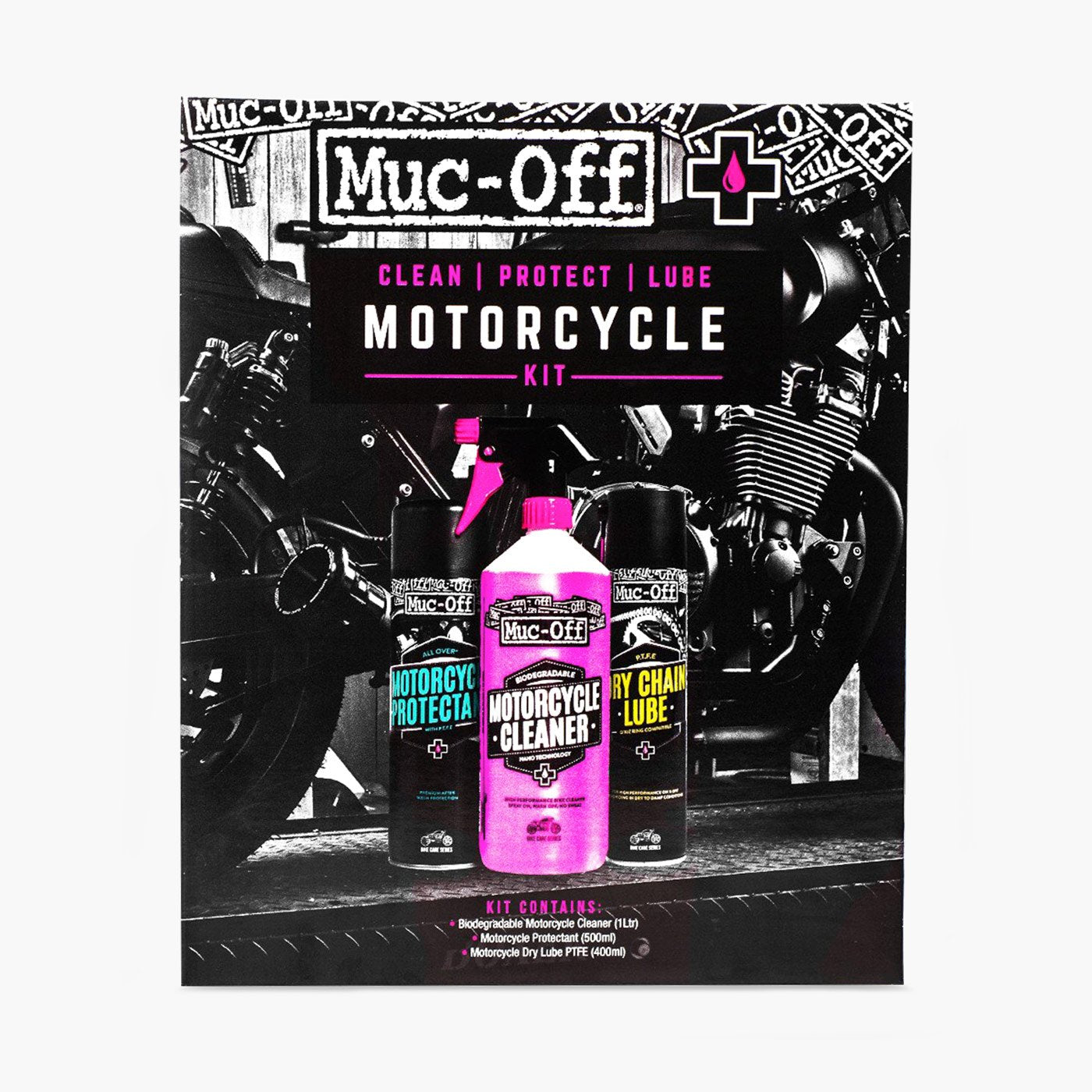 Muc-Off Motorcycle Clean-Protect-Lube / Kit Limpieza, Clean, Lubrica